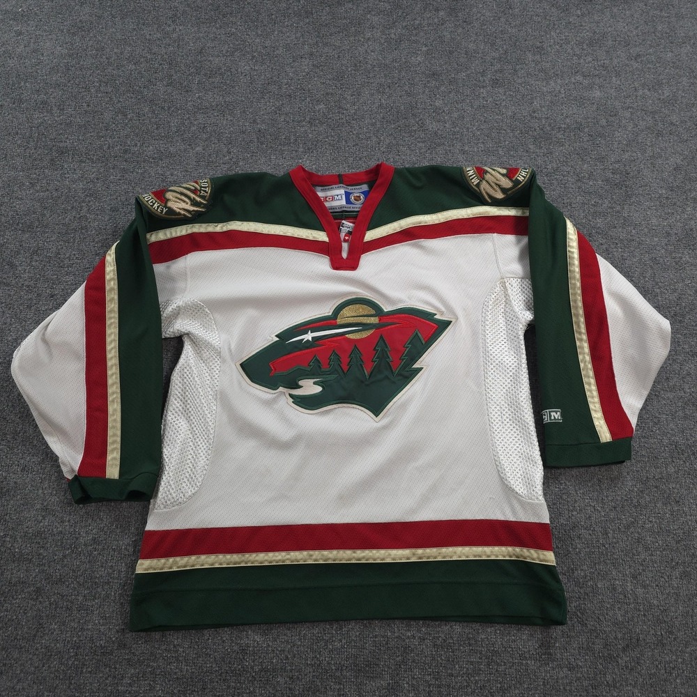 Minnesota Wild Jersey Mens Large White NHL Ice Hockey CCM Air Knit Sweater